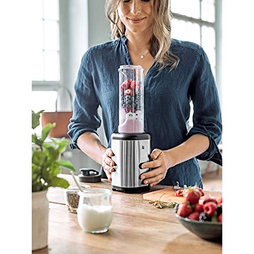 WMF Kult X Mix & Go Mini Batidora de Vaso Individual 300 W de 0.6 L de capacidad y 4 cuchillas alta calidad, exterior acero inoxidable de cromargan, depósito de TRITAN libre de BPA WMF Kult X Mix & Go Mini Batidora de Vaso Individual 300 W de 0.6 L de capacidad y 4 cuchillas alta calidad, exterior acero inoxidable de cromargan, depósito de TRITAN libre de BPA