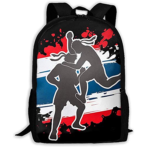 wobuzhidaoshamingzi Mochila Escolar Thai Boxing Action Muay Thai Bookbag Casual Travel Bag para Adultos