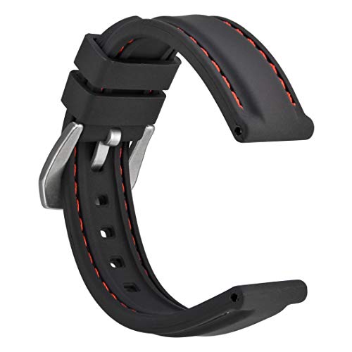 WOCCI 20mm Correa Reloj de Silicona, Caucho Suave Replacement Banda (Negro) WOCCI 20mm Correa Reloj de Silicona, Caucho Suave Replacement Banda (Negro)