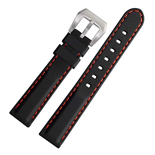 WOCCI 20mm Correa Reloj de Silicona, Caucho Suave Replacement Banda (Negro) WOCCI 20mm Correa Reloj de Silicona, Caucho Suave Replacement Banda (Negro)