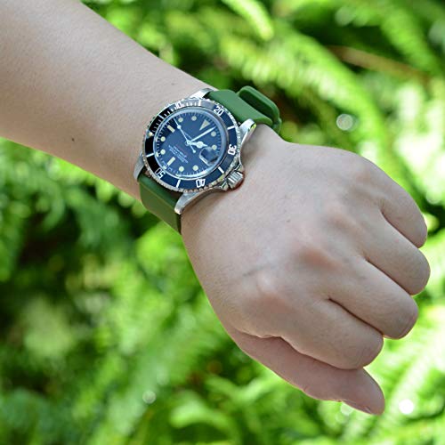 WOCCI 22mm Silicona Correa Reloj Hombre Mujer con Hebilla de Negro, Pulsera de Repuesto Ejército Verde WOCCI 22mm Silicona Correa Reloj Hombre Mujer con Hebilla de Negro, Pulsera de Repuesto Ejército Verde