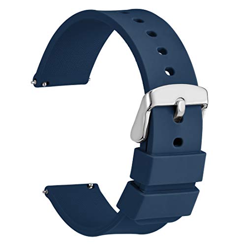 WOCCI Silicona Correa Reloj 20mm con Hebilla de Acero Inoxidable, Liberación Rápida y Unisex (Azul Oscuro) WOCCI Silicona Correa Reloj 20mm con Hebilla de Acero Inoxidable, Liberación Rápida y Unisex (Azul Oscuro)