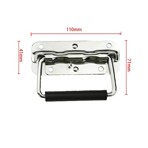Wohlstand 2 Pcs Asa De Cofre Para Tirar De Tono,plegable Tirador110*41mm,Tirador De Metal Tono,Acero inoxidable, Plata,Caja De Madera Maleta Muebles Wohlstand 2 Pcs Asa De Cofre Para Tirar De Tono,plegable Tirador110*41mm,Tirador De Metal Tono,Acero inoxidable, Plata,Caja De Madera Maleta Muebles