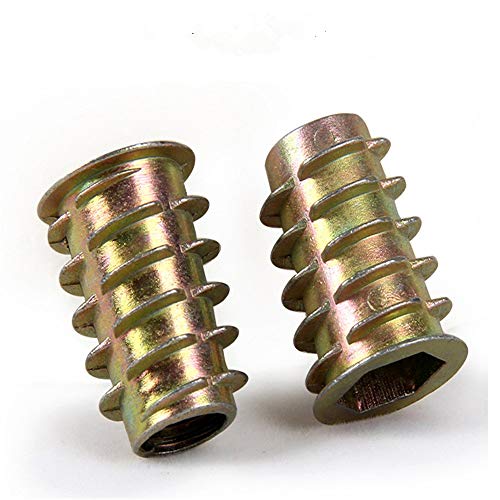 Wohlstand100 pcs/bolsa Rosca Hex Socket,Aleación Zinc Insertos de RoscaM4*10mm/M5*10mm/M6*12mm/M8*14mm,Carpintería Madera Kit de Herramienta de Surtido de Tuercas para Mueble de Madera (4 Tamaños) Wohlstand100 pcs/bolsa Rosca Hex Socket,Aleación Zinc Insertos de RoscaM4*10mm/M5*10mm/M6*12mm/M8*14mm,Carpintería Madera Kit de Herramienta de Surtido de Tuercas para Mueble de Madera (4 Tamaños)