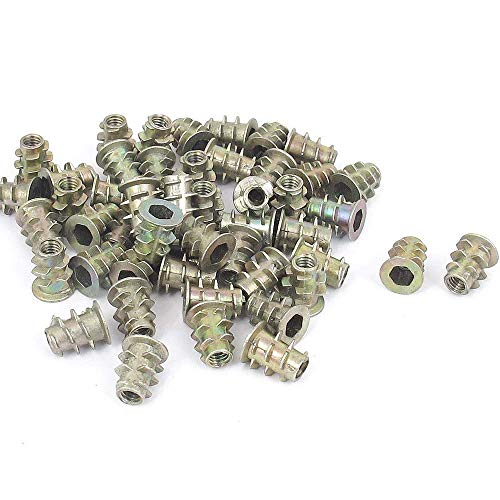 Wohlstand100 pcs/bolsa Rosca Hex Socket,Aleación Zinc Insertos de RoscaM4*10mm/M5*10mm/M6*12mm/M8*14mm,Carpintería Madera Kit de Herramienta de Surtido de Tuercas para Mueble de Madera (4 Tamaños) Wohlstand100 pcs/bolsa Rosca Hex Socket,Aleación Zinc Insertos de RoscaM4*10mm/M5*10mm/M6*12mm/M8*14mm,Carpintería Madera Kit de Herramienta de Surtido de Tuercas para Mueble de Madera (4 Tamaños)
