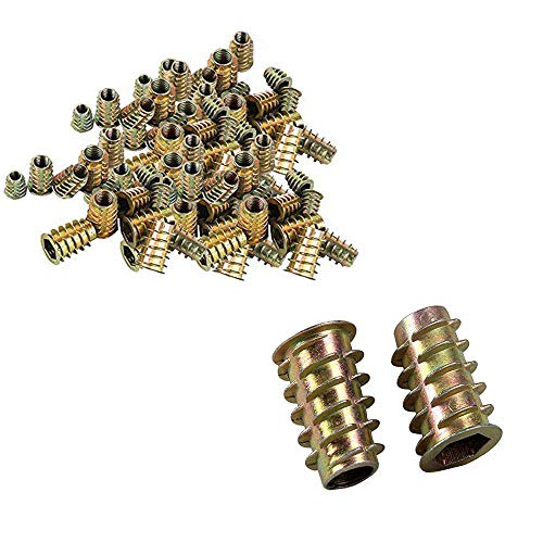Wohlstand100 pcs/bolsa Rosca Hex Socket,Aleación Zinc Insertos de RoscaM4*10mm/M5*10mm/M6*12mm/M8*14mm,Carpintería Madera Kit de Herramienta de Surtido de Tuercas para Mueble de Madera (4 Tamaños) Wohlstand100 pcs/bolsa Rosca Hex Socket,Aleación Zinc Insertos de RoscaM4*10mm/M5*10mm/M6*12mm/M8*14mm,Carpintería Madera Kit de Herramienta de Surtido de Tuercas para Mueble de Madera (4 Tamaños)