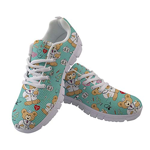 Woisttop Doctor Bear, cómodo, Transpirable, para Correr, Correr, Correr, con Cordones, Zapatillas para Mujer, Calzado de Goma Antideslizante, Calzado Deportivo para Gimnasio, Tenis Woisttop Doctor Bear, cómodo, Transpirable, para Correr, Correr, Correr, con Cordones, Zapatillas para Mujer, Calzado de Goma Antideslizante, Calzado Deportivo para Gimnasio, Tenis