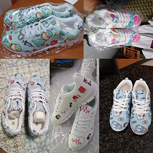 Woisttop Doctor Bear Pattern Sneaker Mujer Running Zapatos Deportivos Zapatillas Ligeras Flats