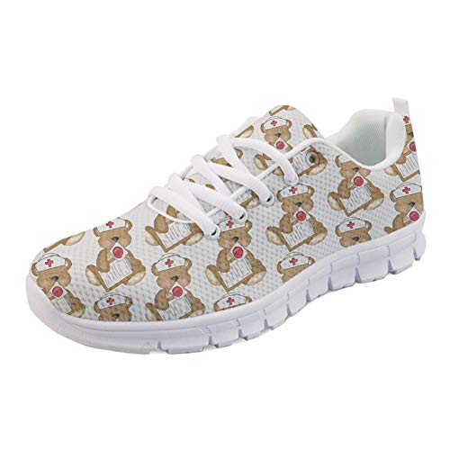 Woisttop Doctor Bear Pattern Sneaker Mujer Running Zapatos Deportivos Zapatillas Ligeras Flats Woisttop Doctor Bear Pattern Sneaker Mujer Running Zapatos Deportivos Zapatillas Ligeras Flats