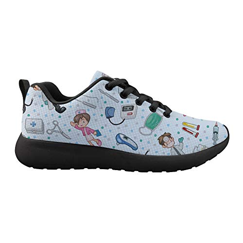 Woisttop Doctor Nurse Print Zapatillas de Deporte de Moda para Mujer para Hombre, para Mujer, para Correr, Zapatillas Deportivas