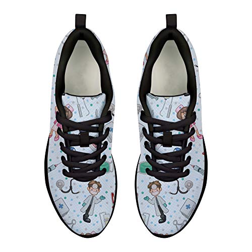 Woisttop Doctor Nurse Print Zapatillas de Deporte de Moda para Mujer para Hombre, para Mujer, para Correr, Zapatillas Deportivas