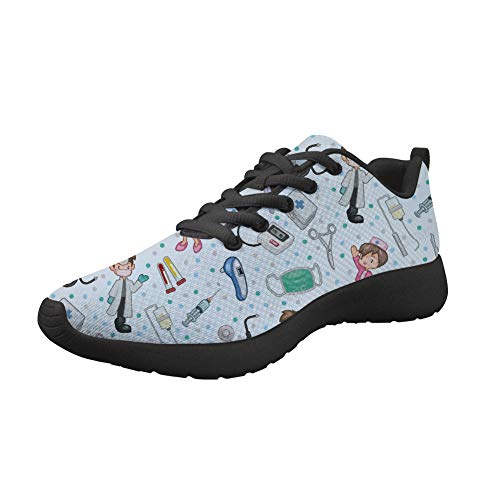 Woisttop Doctor Nurse Print Zapatillas de Deporte de Moda para Mujer para Hombre, para Mujer, para Correr, Zapatillas Deportivas