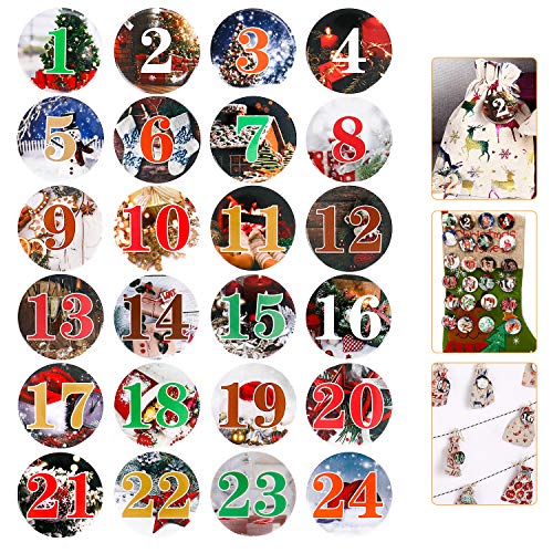 Wokkol Calendario de Adviento, 24 Botones de Calendario de Adviento Números, Pin Numerada (1–24) sí Manualidades de DIY de Navidad de Calendarios y para Decorar Wokkol Calendario de Adviento, 24 Botones de Calendario de Adviento Números, Pin Numerada (1–24) sí Manualidades de DIY de Navidad de Calendarios y para Decorar