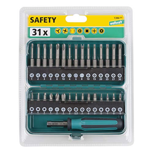 Wolfcraft 1386000 - Caja de puntas de seguridad combinadas, 31 pzas. en caja metálica. Puntas 25 mm: hembra cuadrada interior, Phillips, hexágono interior con agujero, Torx con agujero; Puntas 50 mm: Tri-Wing, Torq, Spanner, Torx con agujero; destornillad Wolfcraft 1386000 - Caja de puntas de seguridad combinadas, 31 pzas. en caja metálica. Puntas 25 mm: hembra cuadrada interior, Phillips, hexágono interior con agujero, Torx con agujero; Puntas 50 mm: Tri-Wing, Torq, Spanner, Torx con agujero; destornillad