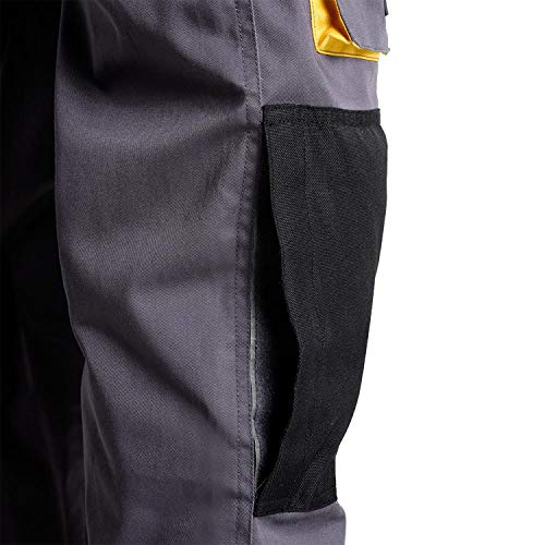 Wolfpack 15017090 - Pantalon de trabajo Gris/Amarillo, Talla 42/44 M