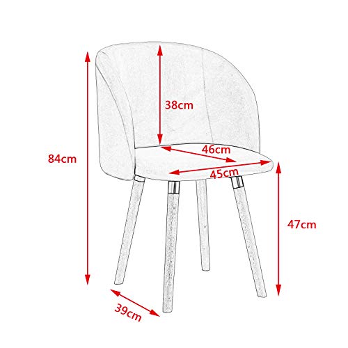 WOLTU 1x Sillas de Comedor Nordicas Estilo Vintage Dining Chairs Juego de 1 Sillas de Cocina Tulip Sillas Tapizadas en Terciopelo Silla de Conferencia Silla de Escritorio Rosa BH121rs-1