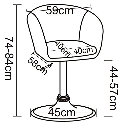 WOLTU 1x Taburete de Bar Altura Ajustable Acero Cromado, Cuero Sintético Taburete bajo Sillas Bar Taburete Peluquería Silla de Escritorio Blanco BH24ws-1