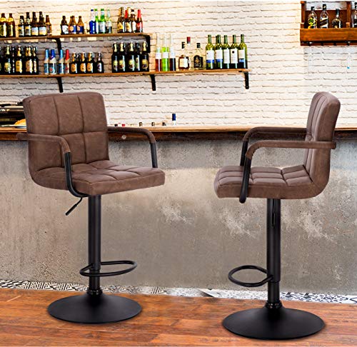 WOLTU 2 x Taburete de Bar con Respaldo Estilo Vintage Regulable en Altura y Giratorio Cuero Sintético Taburete Giratorio Silla de Bar para Bar Cocina Salon Dormitorio Marrón Oscuro BH113dbr-2 WOLTU 2 x Taburete de Bar con Respaldo Estilo Vintage Regulable en Altura y Giratorio Cuero Sintético Taburete Giratorio Silla de Bar para Bar Cocina Salon Dormitorio Marrón Oscuro BH113dbr-2