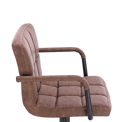 WOLTU 2 x Taburete de Bar con Respaldo Estilo Vintage Regulable en Altura y Giratorio Cuero Sintético Taburete Giratorio Silla de Bar para Bar Cocina Salon Dormitorio Marrón Oscuro BH113dbr-2 WOLTU 2 x Taburete de Bar con Respaldo Estilo Vintage Regulable en Altura y Giratorio Cuero Sintético Taburete Giratorio Silla de Bar para Bar Cocina Salon Dormitorio Marrón Oscuro BH113dbr-2