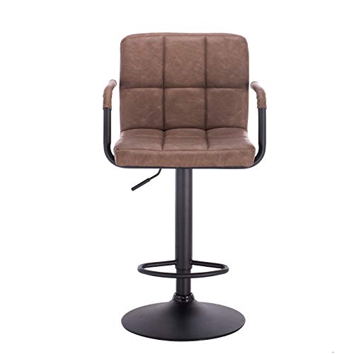 WOLTU 2 x Taburete de Bar con Respaldo Estilo Vintage Regulable en Altura y Giratorio Cuero Sintético Taburete Giratorio Silla de Bar para Bar Cocina Salon Dormitorio Marrón Oscuro BH113dbr-2 WOLTU 2 x Taburete de Bar con Respaldo Estilo Vintage Regulable en Altura y Giratorio Cuero Sintético Taburete Giratorio Silla de Bar para Bar Cocina Salon Dormitorio Marrón Oscuro BH113dbr-2