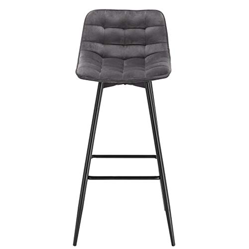 WOLTU 2X Taburete de Bar con Respaldo Paquete de 2 Marco de Metal Muebles Cocina Asiento de Terciopelo Taburete Alto Cocina Sillas Alta Bar Cocina Gris Oscuro BH143dgr-2 WOLTU 2X Taburete de Bar con Respaldo Paquete de 2 Marco de Metal Muebles Cocina Asiento de Terciopelo Taburete Alto Cocina Sillas Alta Bar Cocina Gris Oscuro BH143dgr-2
