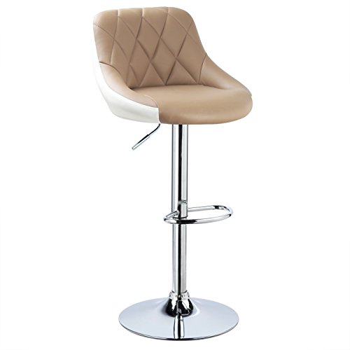 WOLTU 2X Taburetes de Bar con Respaldo Cuero Sintético Taburetes Alto Cocina Regulable en Altura Taburetes Giratorio Sillas Bar Taburete de Trabajo Caqui+Blanco BH30kk-2 WOLTU 2X Taburetes de Bar con Respaldo Cuero Sintético Taburetes Alto Cocina Regulable en Altura Taburetes Giratorio Sillas Bar Taburete de Trabajo Caqui+Blanco BH30kk-2