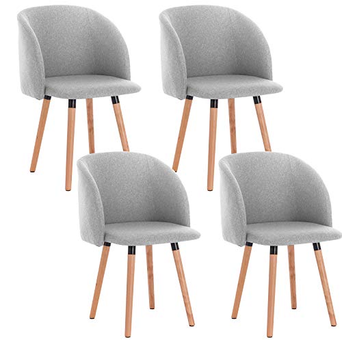 WOLTU 4X Sillas de Comedor Nordicas Estilo Vintage Dining Chairs Juego de 4 Sillas de Cocina Tulip Sillas Tapizadas en Lino Silla de Conferencia Silla de Escritorio Gris Claro BH120hgr-4 WOLTU 4X Sillas de Comedor Nordicas Estilo Vintage Dining Chairs Juego de 4 Sillas de Cocina Tulip Sillas Tapizadas en Lino Silla de Conferencia Silla de Escritorio Gris Claro BH120hgr-4
