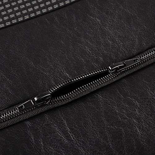 WOLTU AS7323 Cubiertas de Asiento de Coche universales para Furgonetas, 1 + 2 Fundas de Asiento Fundas de Asiento de Cuero sintético Negro-Gris