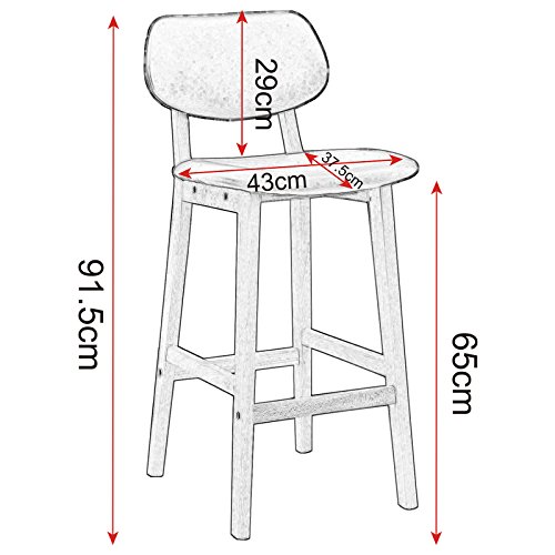WOLTU BH51ws-2 Juego de taburetes de Bar Bien Acolchado Asiento y Respaldo de Cuero Artificial Silla de diseño Madera Blanco WOLTU BH51ws-2 Juego de taburetes de Bar Bien Acolchado Asiento y Respaldo de Cuero Artificial Silla de diseño Madera Blanco