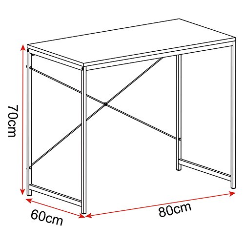 WOLTU Escritorio de Computadora Muebles de Oficina Mesa de PC Mesa de Oficina de Madera y Acero, con Estante TSB03hei-a Negro + Roble Claro