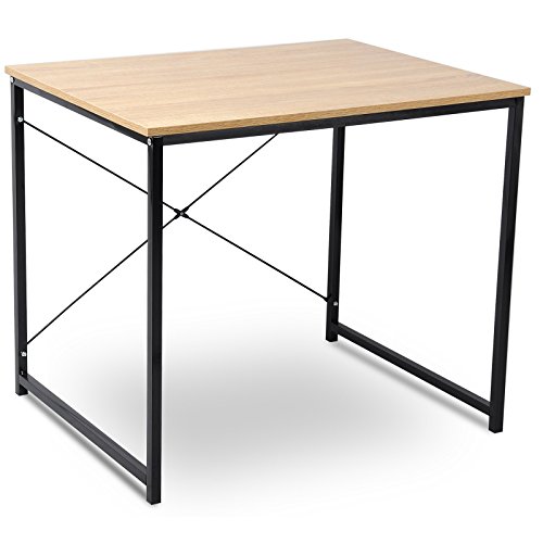 WOLTU Escritorio de Computadora Muebles de Oficina Mesa de PC Mesa de Oficina de Madera y Acero, con Estante TSB03hei-a Negro + Roble Claro WOLTU Escritorio de Computadora Muebles de Oficina Mesa de PC Mesa de Oficina de Madera y Acero, con Estante TSB03hei-a Negro + Roble Claro
