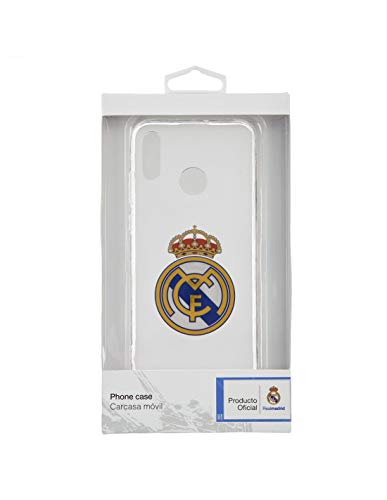 Wondee Global Services Carcasa Transparente con Escudo Color del Real Madrid Club de Futbol para Xiaomi RedMi Note 7 Pro