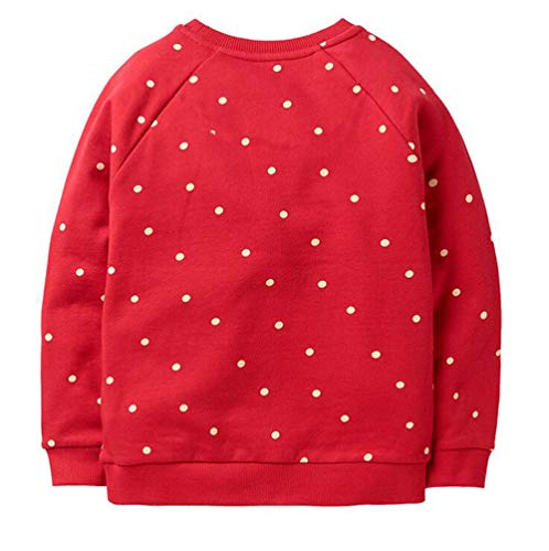 WonderBabe Ropa para Niñas Pequeñas y Niños Sudaderas Pantalones Tops De Algodón Informales para Niños Invierno Trajes Cálidos De Manga Larga Edad Roja 5-6 Años