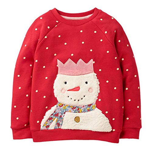 WonderBabe Ropa para Niñas Pequeñas y Niños Sudaderas Pantalones Tops De Algodón Informales para Niños Invierno Trajes Cálidos De Manga Larga Edad Roja 5-6 Años