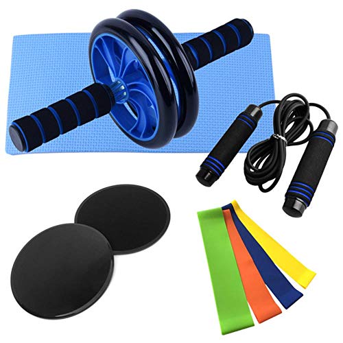 WonderfulDay Kit de Rodillo de Rueda 5-en-1 Muscle Trainer Rodillo de Rueda AB Abdominal con Barra de Empuje UP Rodilla para Saltar Rodillera Gimnasio Equipo de Gimnasio en casa, Tipo2