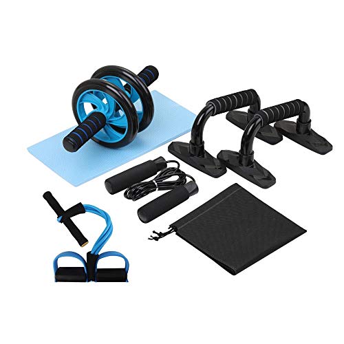 WonderfulDay Kit de Rodillo de Rueda 5-en-1 Muscle Trainer Rodillo de Rueda AB Abdominal con Barra de Empuje UP Rodilla para Saltar Rodillera Gimnasio Equipo de Gimnasio en casa, Tipo2