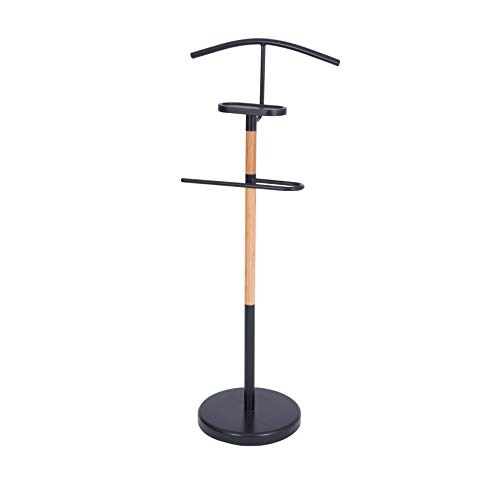 Wonderhome Soporte de Valet de Madera Soporte para Trajes de Hombre Valet de Ropa Negra Perchero Wonderhome Soporte de Valet de Madera Soporte para Trajes de Hombre Valet de Ropa Negra Perchero