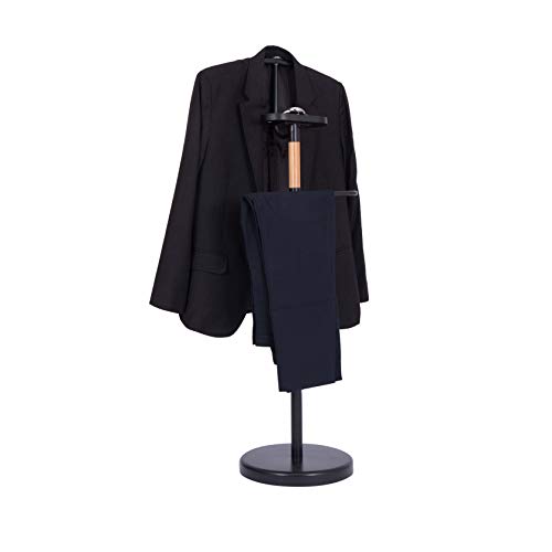 Wonderhome Soporte de Valet de Madera Soporte para Trajes de Hombre Valet de Ropa Negra Perchero Wonderhome Soporte de Valet de Madera Soporte para Trajes de Hombre Valet de Ropa Negra Perchero