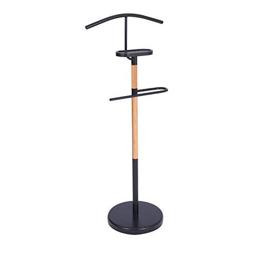 Wonderhome Soporte de Valet de Madera Soporte para Trajes de Hombre Valet de Ropa Negra Perchero Wonderhome Soporte de Valet de Madera Soporte para Trajes de Hombre Valet de Ropa Negra Perchero