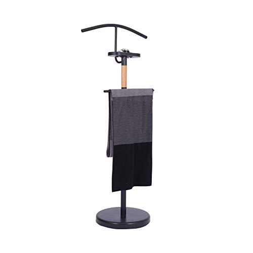 Wonderhome Soporte de Valet de Madera Soporte para Trajes de Hombre Valet de Ropa Negra Perchero Wonderhome Soporte de Valet de Madera Soporte para Trajes de Hombre Valet de Ropa Negra Perchero