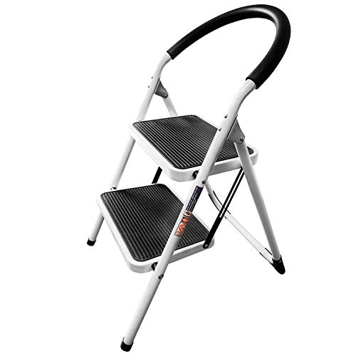 WonderWorker Barrow Taburete Escalera Plegable de Acero con 2 Peldaños Antideslizantes WonderWorker Barrow Taburete Escalera Plegable de Acero con 2 Peldaños Antideslizantes