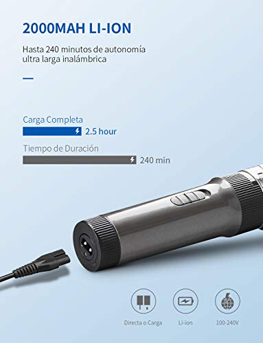 WONER Cortapelos Profesional Hombre Recargable Motor Silencioso Cuchilla Cerámica, Máquina Cortar Pelo Inalámbrico Batería 2000mAh, Recortador Pelo Barba Kit Familia WONER Cortapelos Profesional Hombre Recargable Motor Silencioso Cuchilla Cerámica, Máquina Cortar Pelo Inalámbrico Batería 2000mAh, Recortador Pelo Barba Kit Familia