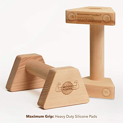 WoodPower PowerBars - Agarres paralelos de madera para flexiones, barras y minibarras, antideslizantes para interior y exterior, para calistenia, entrenamiento de peso corporal y yoga (XS) WoodPower PowerBars - Agarres paralelos de madera para flexiones, barras y minibarras, antideslizantes para interior y exterior, para calistenia, entrenamiento de peso corporal y yoga (XS)