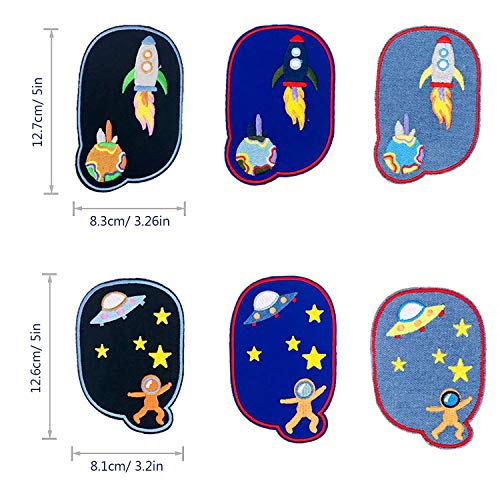 Woohome Patch Sticker, 12 Pz Rodilla Parche Termoadhesivo Algodón de Vaqueros para Planchar con Diseño de Astronauta Espacial, Coser en Chaquetas, Ropa, Bolso, Zapatos Woohome Patch Sticker, 12 Pz Rodilla Parche Termoadhesivo Algodón de Vaqueros para Planchar con Diseño de Astronauta Espacial, Coser en Chaquetas, Ropa, Bolso, Zapatos