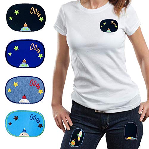 Woohome Patch Sticker, 12 Pz Rodilla Parche Termoadhesivo Algodón de Vaqueros para Planchar con Diseño de Astronauta Espacial, Coser en Chaquetas, Ropa, Bolso, Zapatos Woohome Patch Sticker, 12 Pz Rodilla Parche Termoadhesivo Algodón de Vaqueros para Planchar con Diseño de Astronauta Espacial, Coser en Chaquetas, Ropa, Bolso, Zapatos