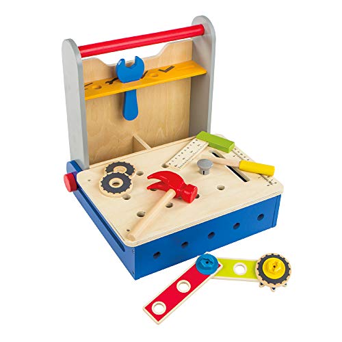 WOOMAX - Caja herramientas de madera plegable (ColorBaby 46216)
