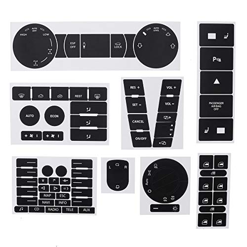Wooya Kit De Reparación De Botón Desgastado Negro Mate para Coche, Calcomanías para VW Volkswagen Touareg 20042009 Wooya Kit De Reparación De Botón Desgastado Negro Mate para Coche, Calcomanías para VW Volkswagen Touareg 20042009