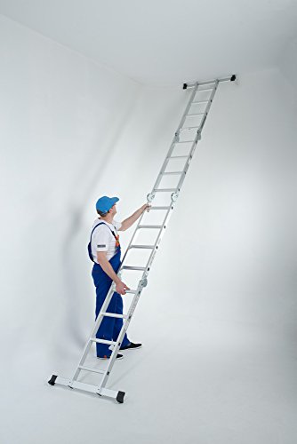 WORHAN® 4.6m Escalera Multiuso con 2 Plataformas de Acero Multifuncional Plegable Tijera Aluminio 2 Estabilizadores Bisagra Grande Nueva Generación Calidad Alta KS4.6+platforms WORHAN® 4.6m Escalera Multiuso con 2 Plataformas de Acero Multifuncional Plegable Tijera Aluminio 2 Estabilizadores Bisagra Grande Nueva Generación Calidad Alta KS4.6+platforms
