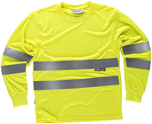 Work Team Camiseta Cuello Caja, Manga Larga, Alta Visibilidad, Cintas Reflectantes Hombre Amarillo A.V. 3XL Work Team Camiseta Cuello Caja, Manga Larga, Alta Visibilidad, Cintas Reflectantes Hombre Amarillo A.V. 3XL