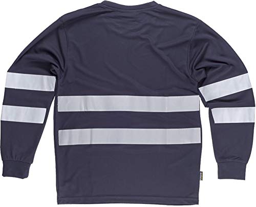 Work Team Camiseta Cuello Caja, Manga Larga, Cintas Reflectantes Hombre Marino L Work Team Camiseta Cuello Caja, Manga Larga, Cintas Reflectantes Hombre Marino L